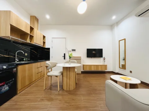 Modern 1-Bedroom Serviced Apartment with Shared Pool in Vibrant Thao Dien