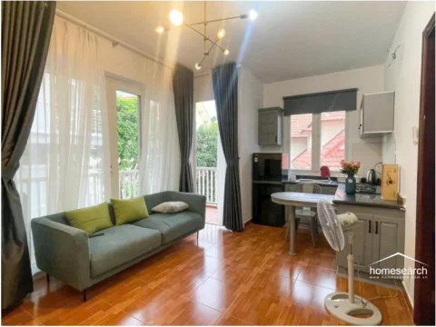 Bright &amp; Open 1-Bedroom Serviced Apartment with Wraparound Balcony for Rent in Thao Dien – Perfect for Expats &amp; Young Professionals